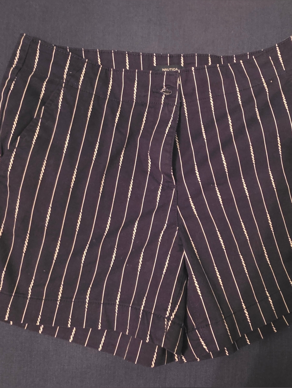 Nautica Navy Blue Shorts with White Pinstripes